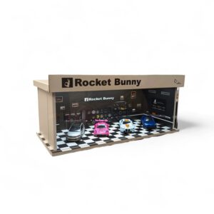 LED Diorama - 1:64 , 1:24 Garage - Black background white multiwood