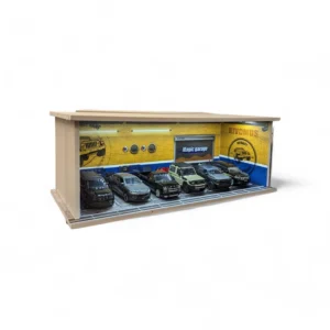 LED Diorama - 1:64 , 1:24 Garage - Yellow background white multiwood