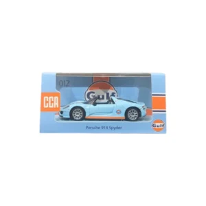 Porsche 918 Spyder CCA Gulf edition 1/64 scale with acrylic case