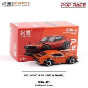 SKYLINE GT-R V8 DRIFT (KENMERI) POP RACE 1:64 SCALE